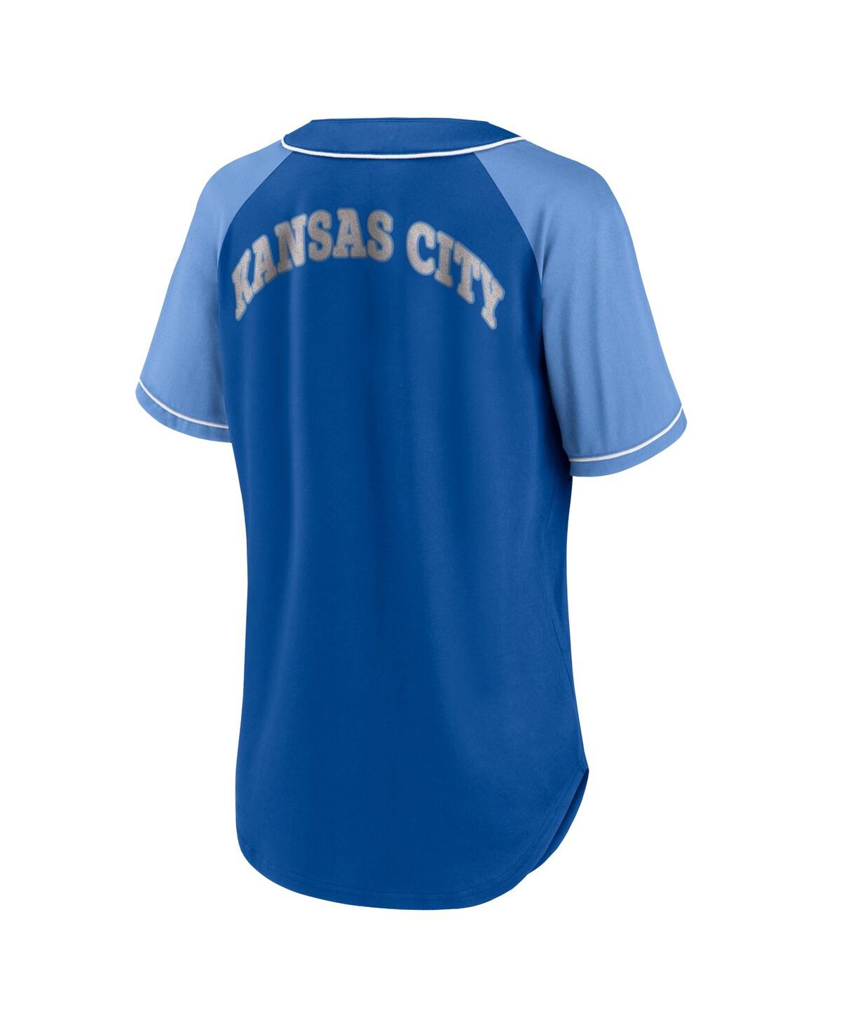 Fanatics Branded Royal Kansas City Royals Ultimate Style Raglan V-neck T-shirt In Royal