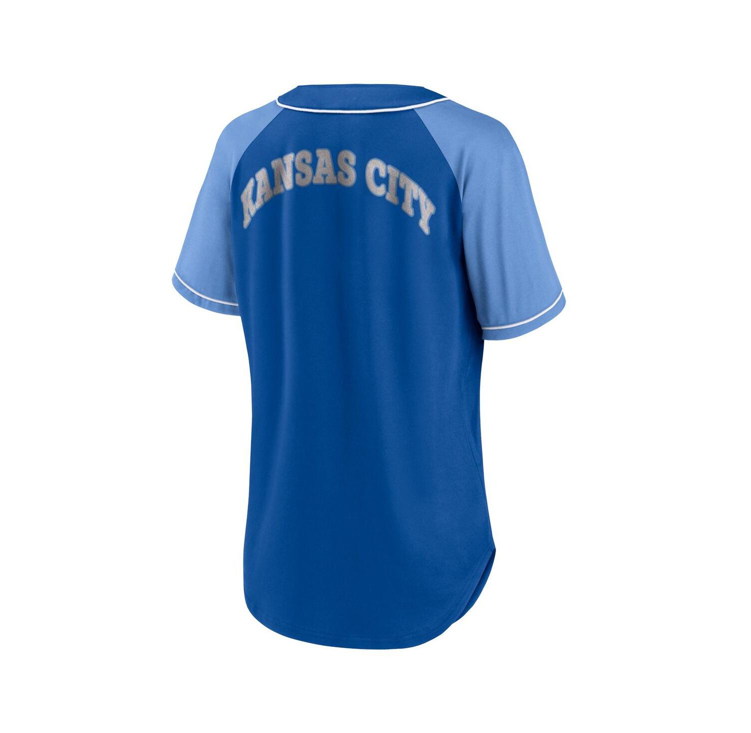 Women's Royal Kansas City Royals Ultimate Style Raglan V-Neck T-shirt