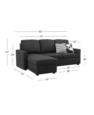 Newton 2 Piece Storage Sofa Bed Sectional