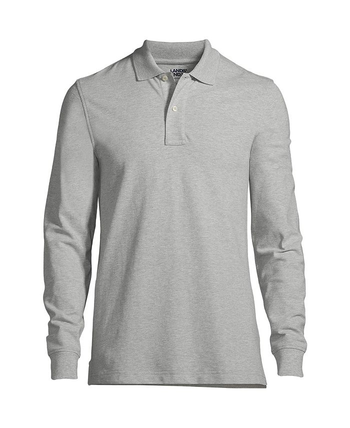 Lands' End Men's Tall Comfort First Long Sleeve Mesh Polo Shirt - Macy's