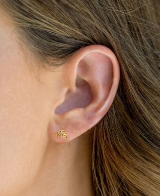 Faux Cubic Zirconia Croissant Stud Earrings