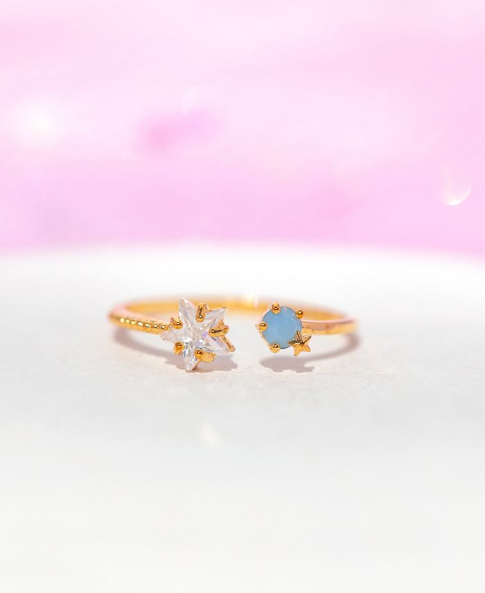 Girls Crew Girls Crew Crystal Blue Celestial Adjustable Ring Macy's