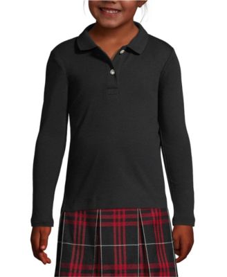 Girls Long Sleeve Feminine Fit Interlock Polo Shirt