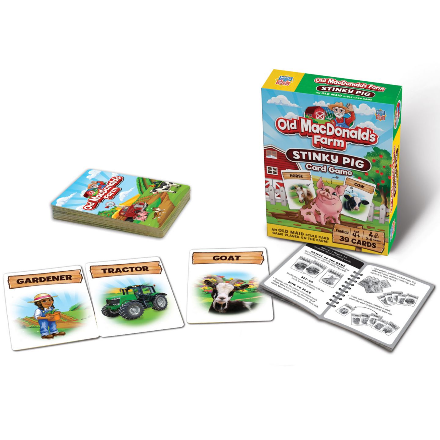Детская карточная игра MasterPieces Puzzles Stinky Pig Old Maid Style Matching Card Game, 39 Cards, Ages 4+, цвет: Разноцветный — фото 3