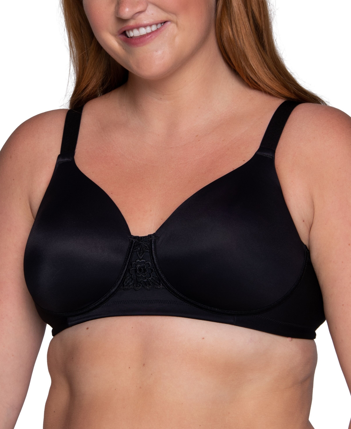 Vanity Fair Full Figure Beauty Back Smoother Wireless Bra 71380 In Black