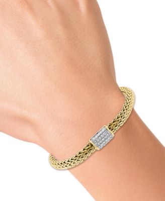 EFFY&reg; Diamond Cluster Bracelet (3/8 ct. t.w.) in 14k Gold-Plated Sterling Silver