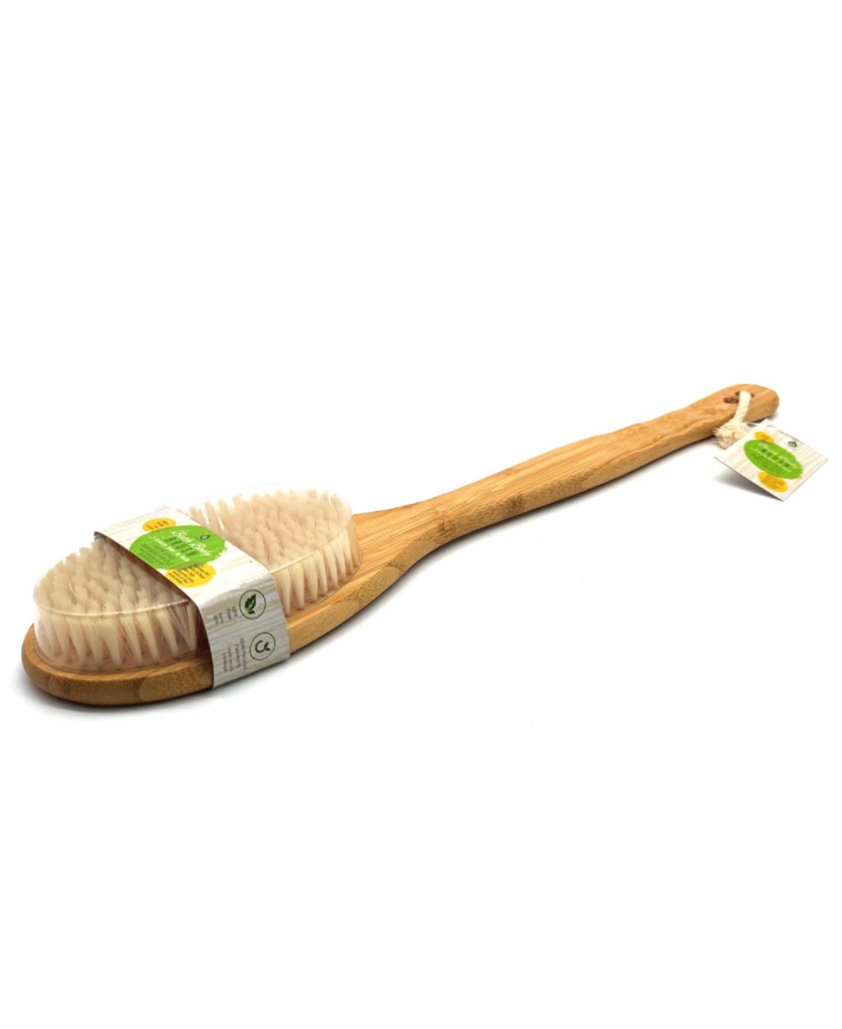 Bath Body Brush With Long Bamboo Handle