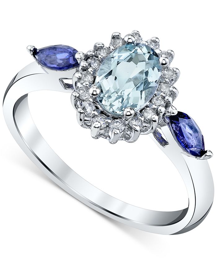 Macy's outlet aquamarine ring