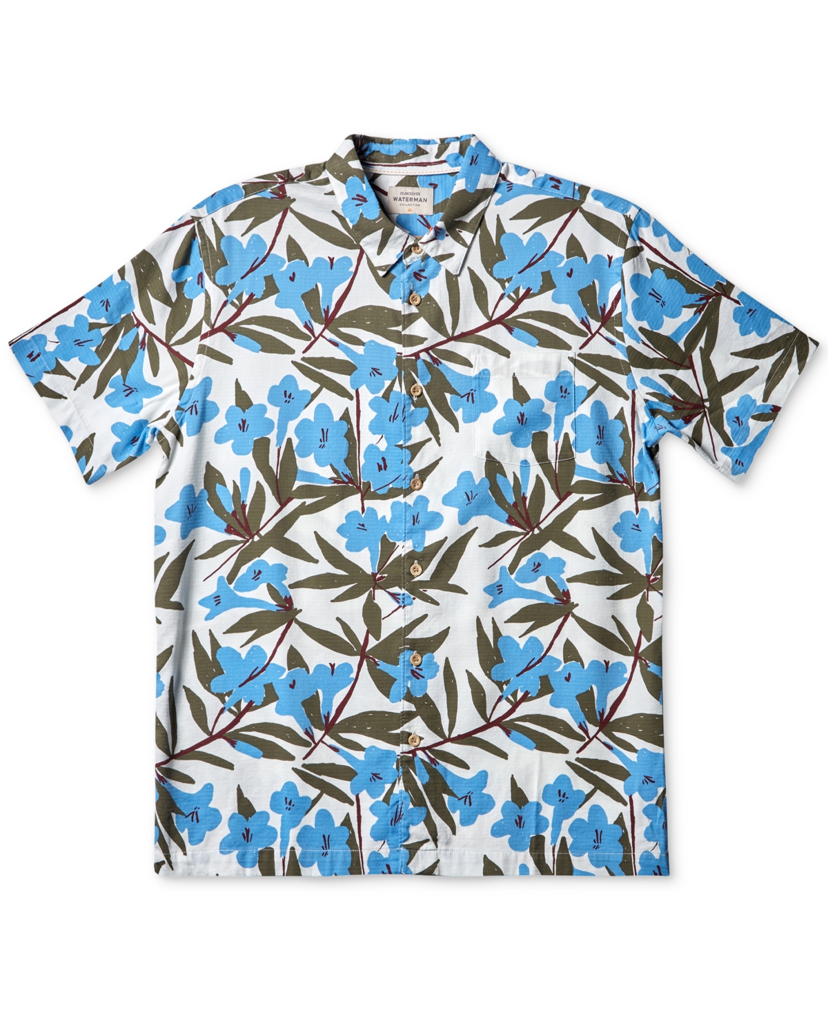 Quiksilver Waterman Men's Tropical-print Shirt In Dusk Blue Around Town