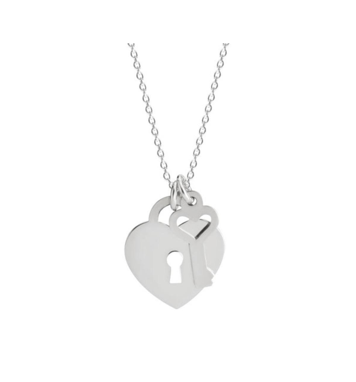 Heart Lock Necklace - Silver
