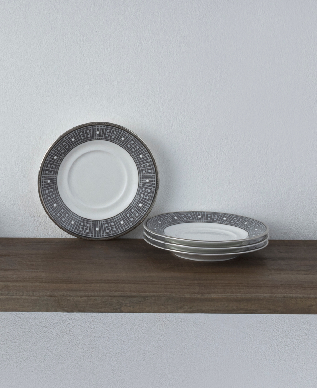 Noritake Infinity Graphite 4 Piece Saucer Set, Service For 4 In Graphite
