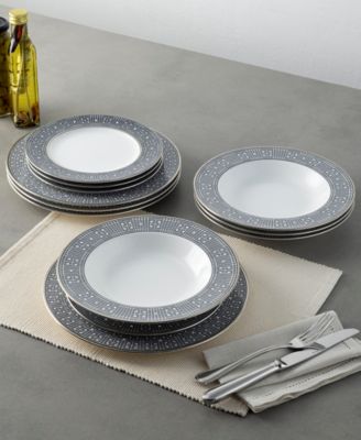 Infinity Graphite 4 Piece Dinner Plate Set, Service for 4