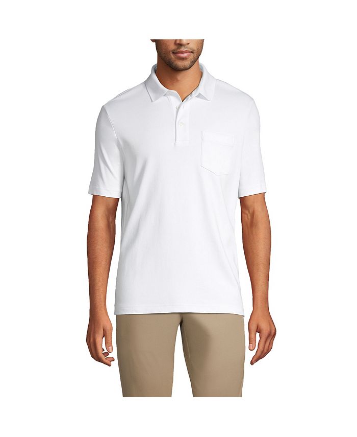 Lands' End Men's Tall Short Sleeve Super Soft Supima Polo Shirt with ...