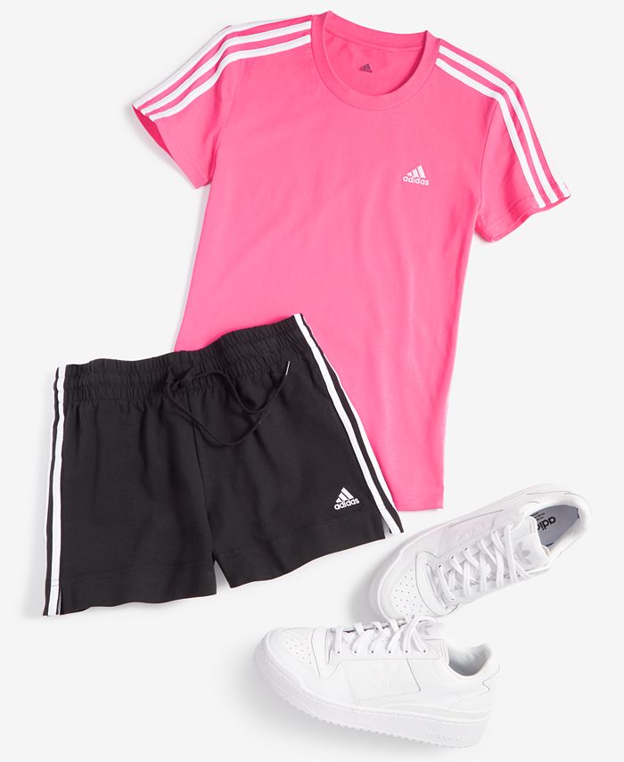 Essentials T-Shirt 3 Cotton Macy\'s - Stripe Women\'s adidas