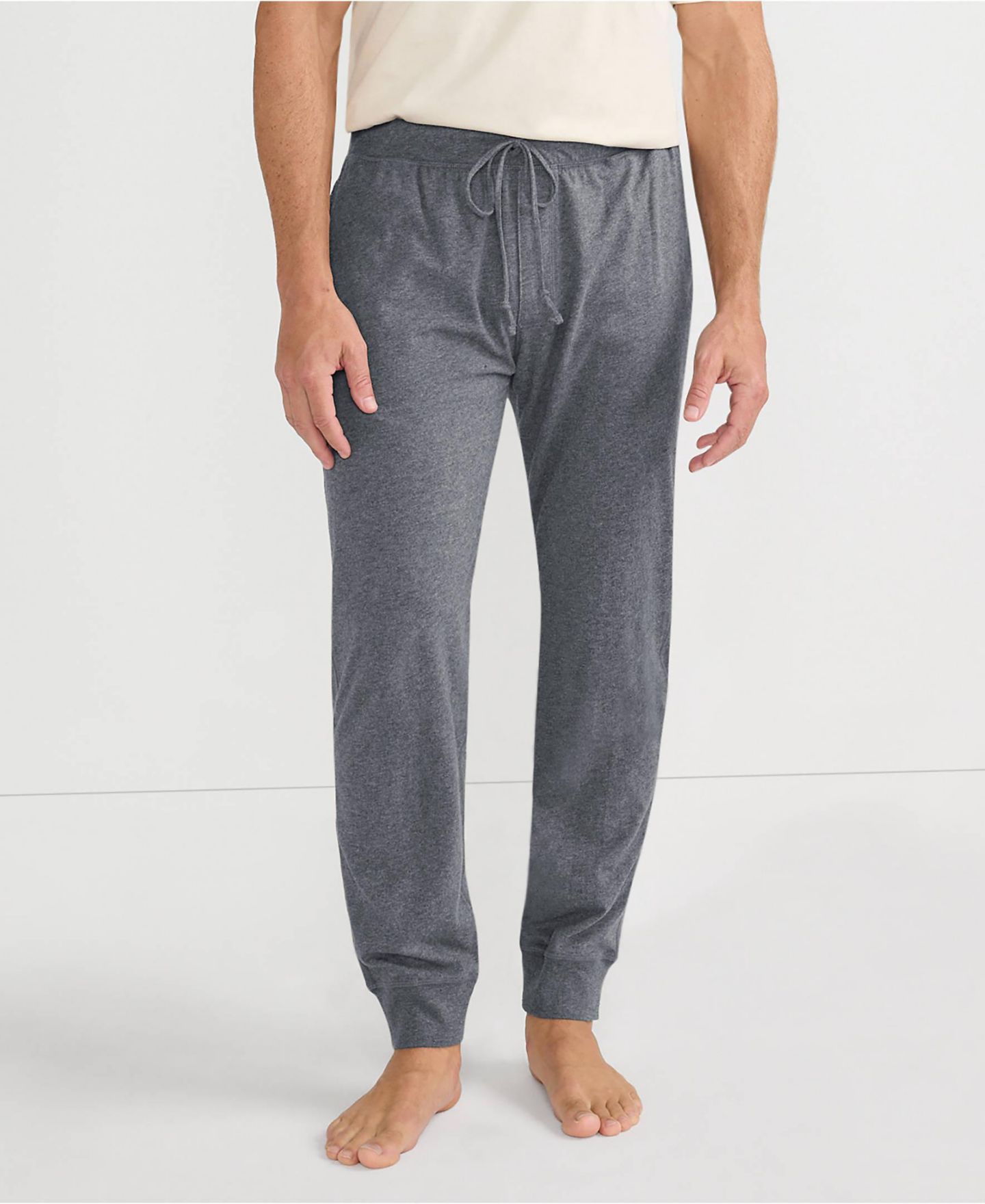 Мужские брюки Lands' End Knit Jersey Sleep Jogger, цвет: Угольный меланжевый — фото 1