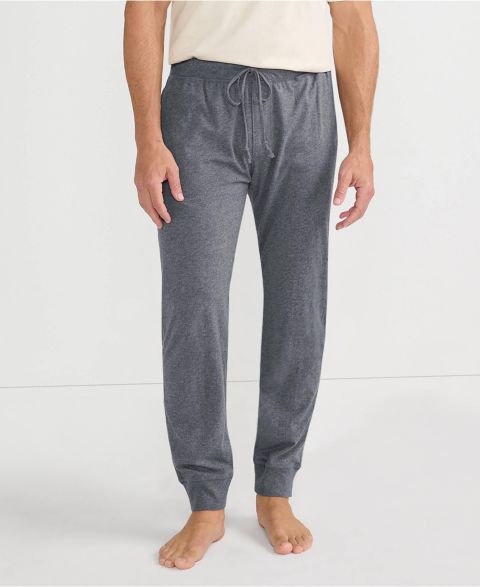 Мужские брюки Lands' End Knit Jersey Sleep Jogger, цвет: Угольный меланжевый