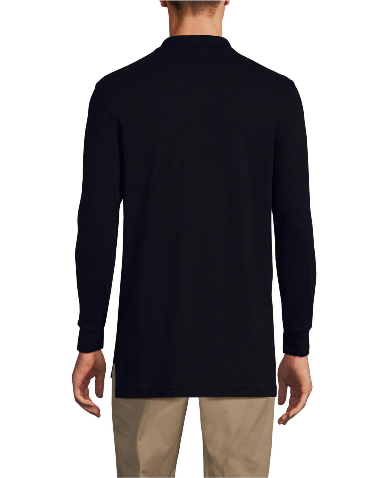 Men's School Uniform Long Sleeve Interlock Polo Shirt