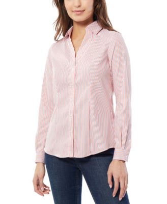 売れ筋商品|||ジョーンズニューヨーク カットソー トップス レディース Women's Easy Care Button Up Long Sleeve Blouse Blue Blue Easy-Care Shirt - Blue Polka Dot Blouse | Jones New York