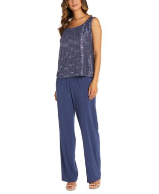 3-Pc. Sequined Lace Pantsuit & Jacket