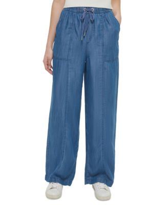 DKNY Jeans - Women's Drawstring-Waist Wide-Leg Pants