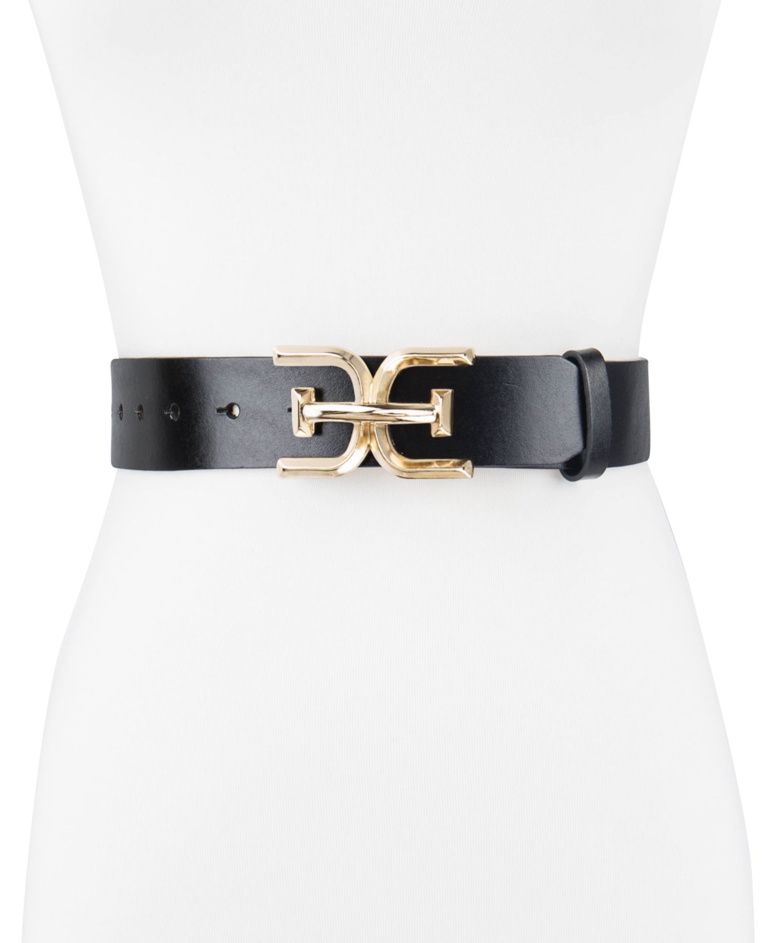 Women's Brass-Tone Double-E Plaque Buckle Casual Belt