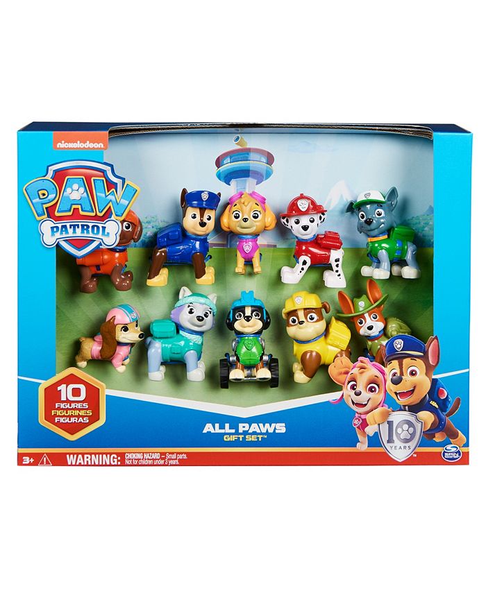 Paw Patrol All Paws On Deck Toy Figures Gift Pack with 10 Collectible ...