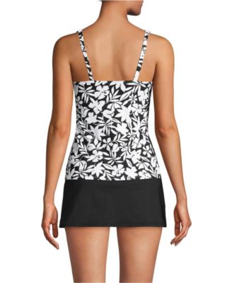 Women's Swimsuit Top Square Neck Underwire Tankini with Adjustable Straps