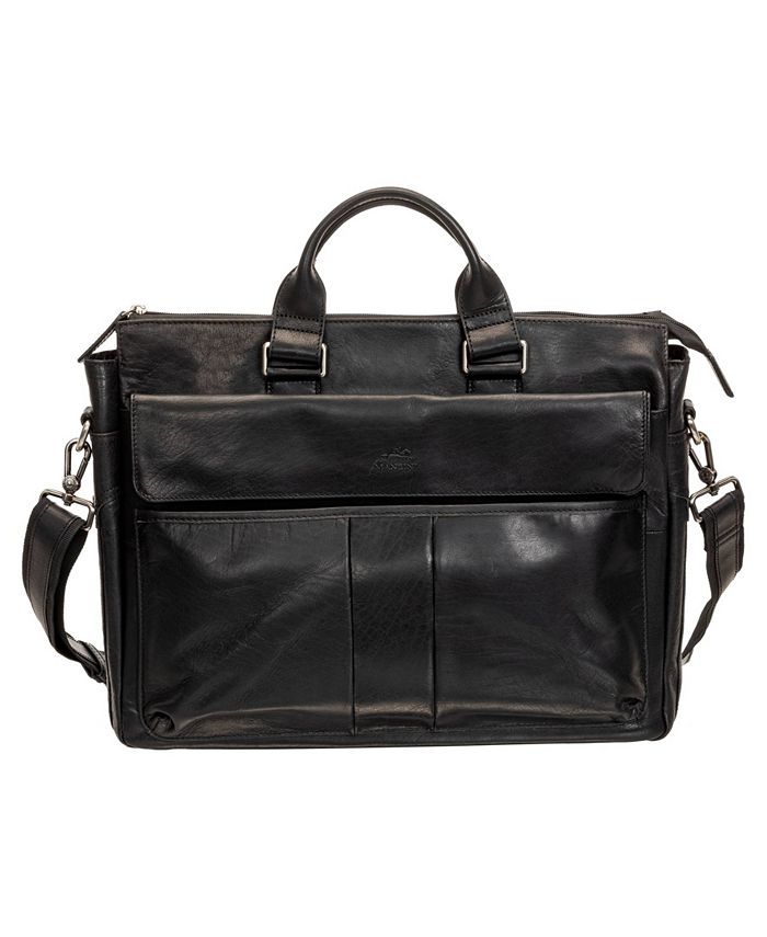 Mancini Men's Buffalo Single Compartment Briefcase for 15.6" Laptop and