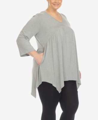 Plus Size Empire Cut V-neck Tunic Top