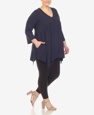 Plus Size Empire Cut V-neck Tunic Top