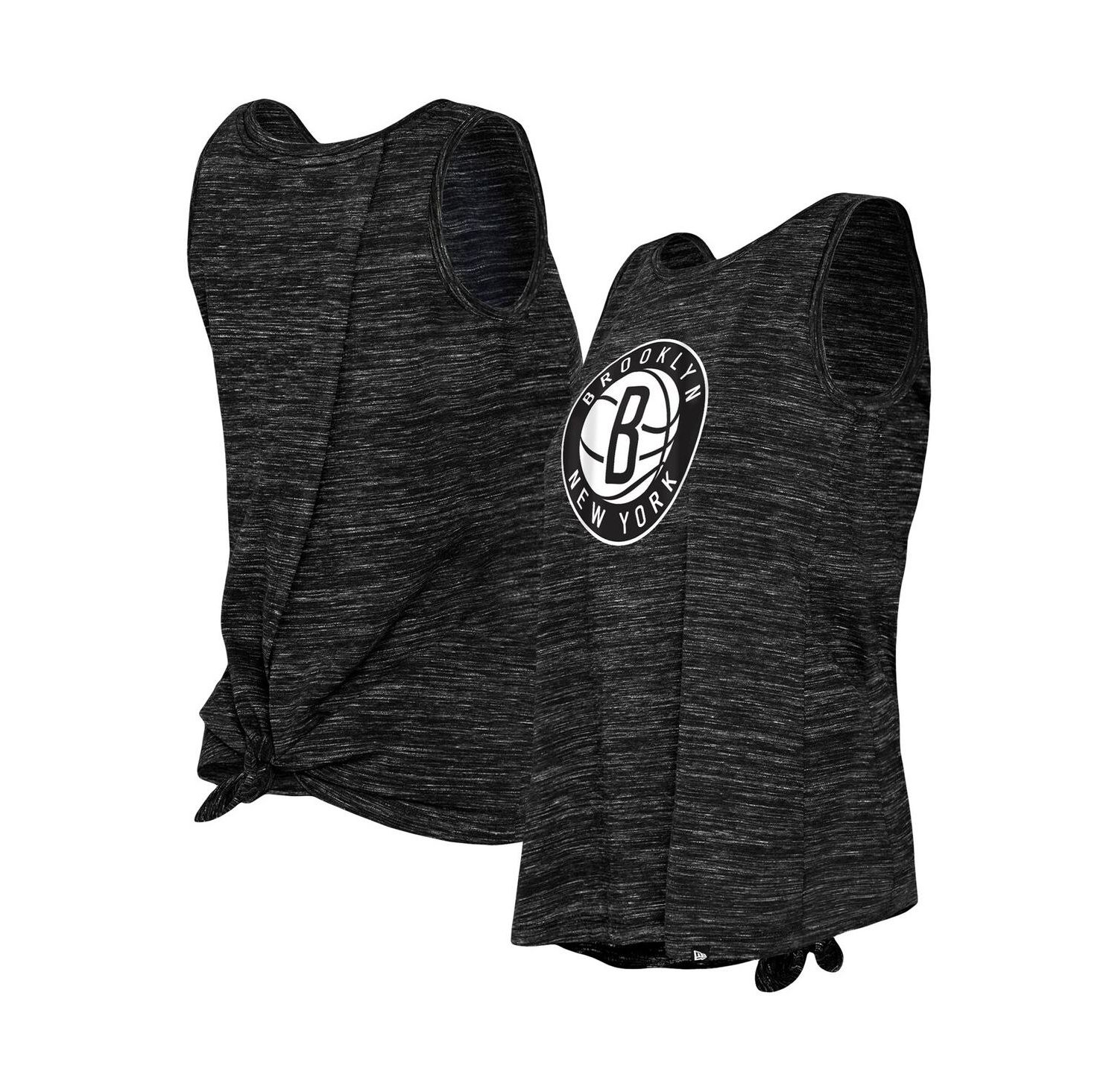 Women's Black Brooklyn Nets Space Dye Active Tank Top