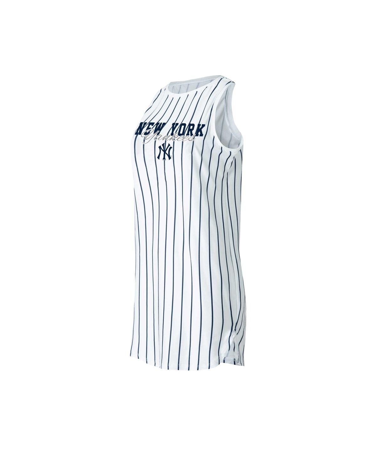 Shop Concepts Sport Women's  White New York Yankees Reel Pinstripe Knit Sleeveless Nightshirt
