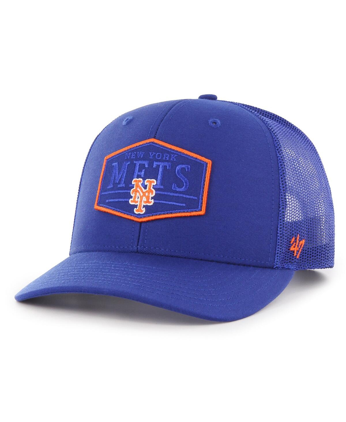 47 Brand Men's ' Royal New York Mets Ridgeline Tonal Patch Trucker Adjustable Hat