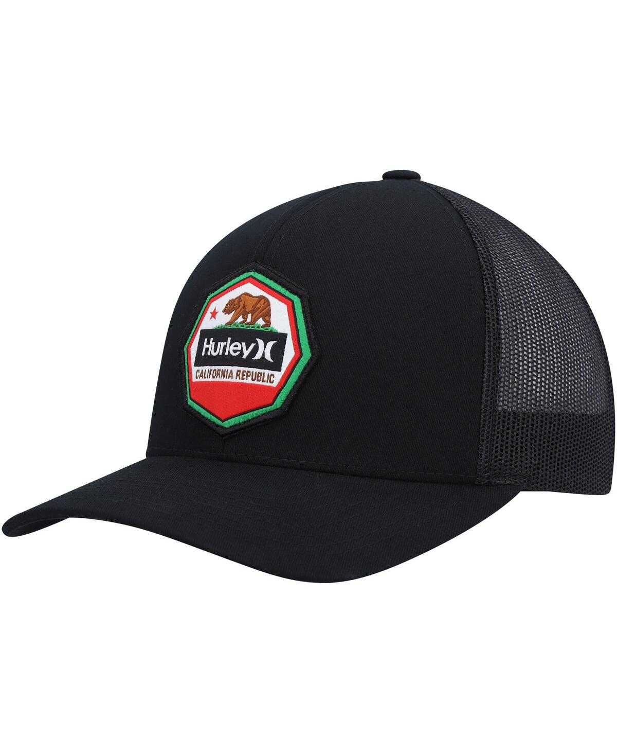 Shop Hurley Men's  Black Ultra Destination California Republic Trucker Snapback Hat