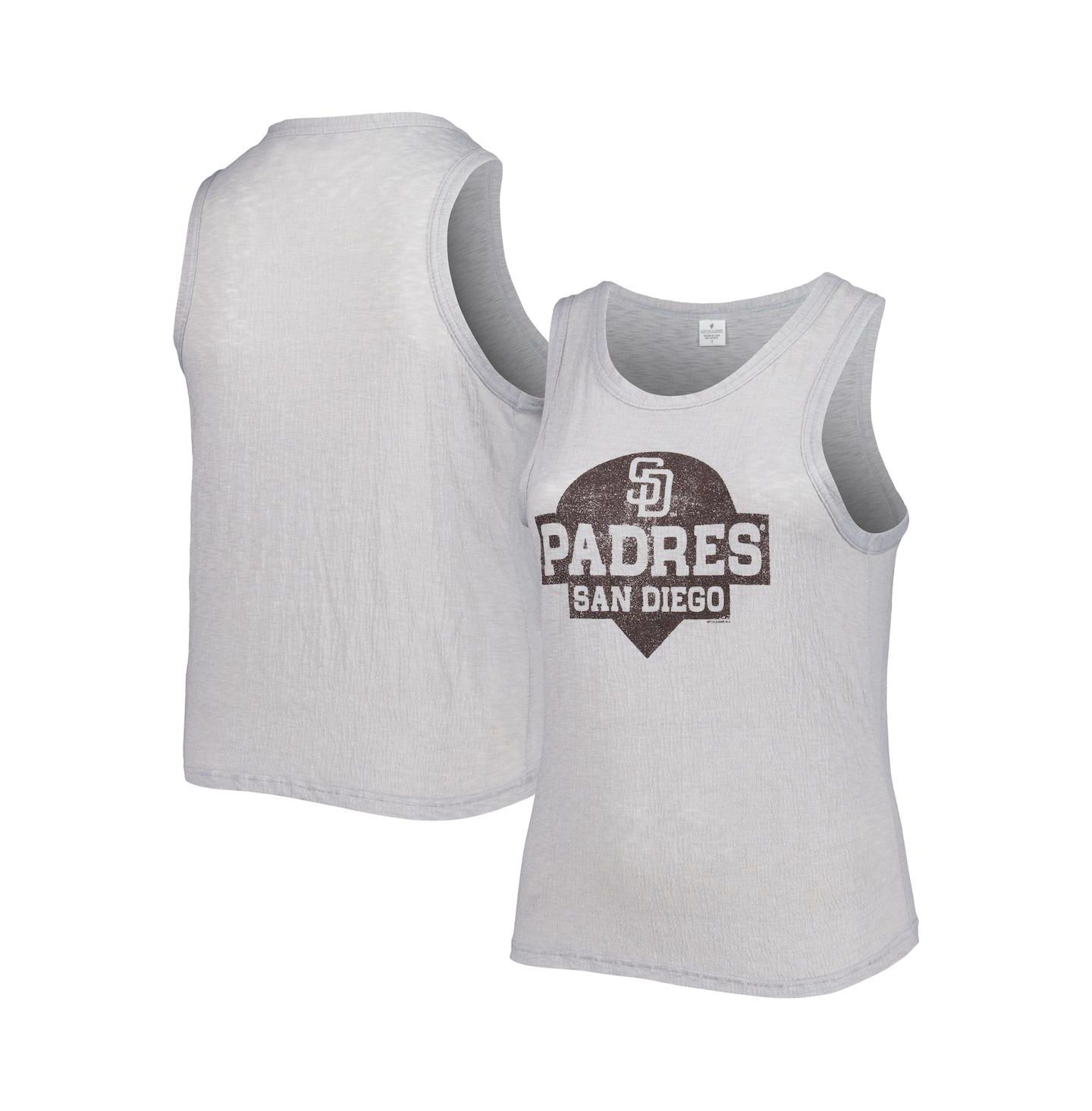 Женский топ Soft As A Grape Gray San Diego Padres Plus Size High Neck Tri-Blend — фото 2