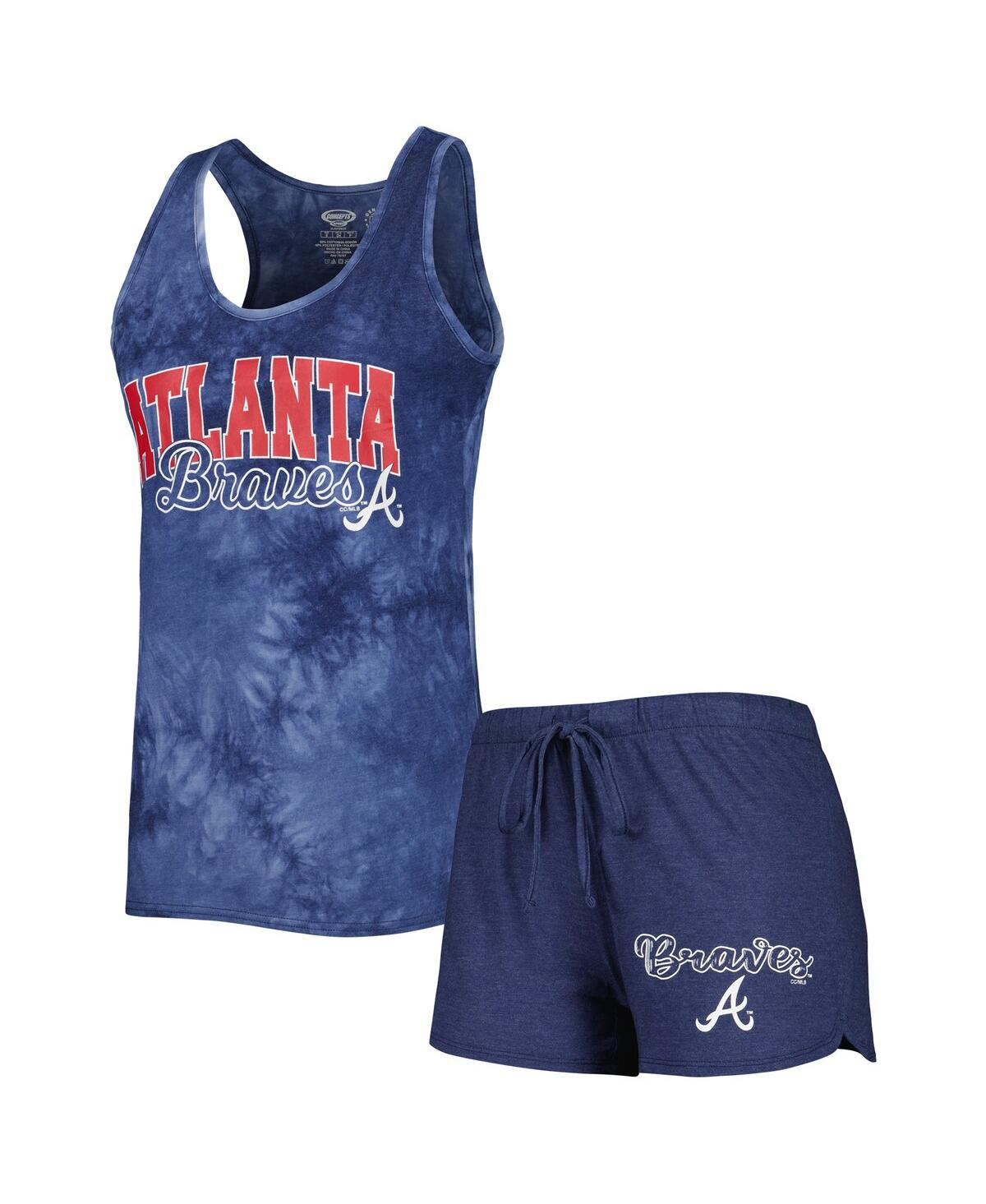 Shop Concepts Sport Women's  Navy Atlanta Braves Billboard Racerback Tank And Shorts Sleep Set