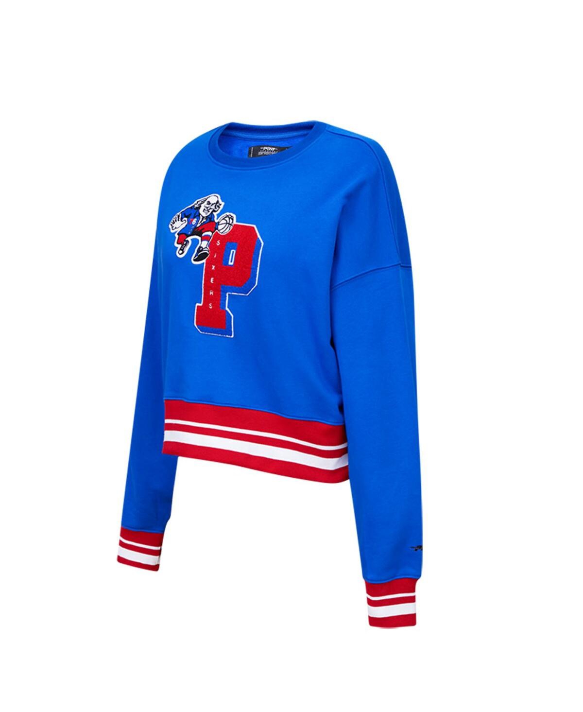Shop Pro Standard Women's  Royal Philadelphia 76ers Mash Up Pullover Sweatshirt
