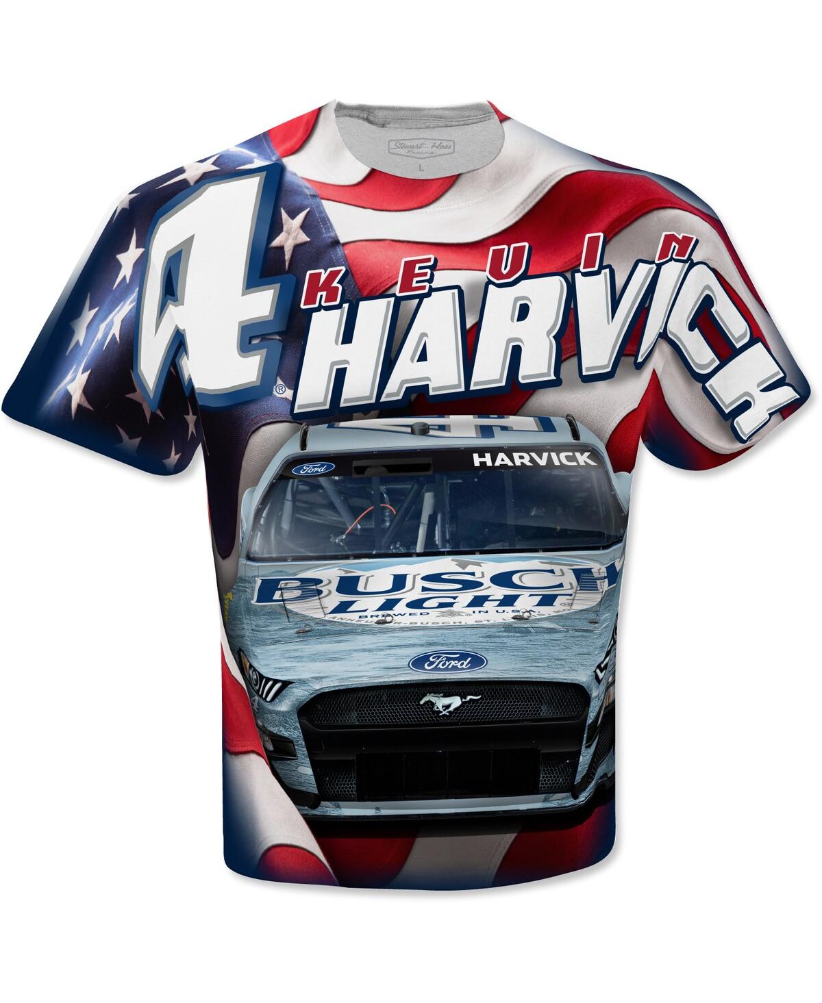 Shop Stewart-haas Racing Team Collection Men's  White Kevin Harvick Sublimated Patriotic T-shirt