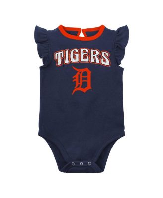 Newborn and Infant Boys and Girls Navy, Heather Gray Detroit Tigers Little Fan Two-Pack Bodysuit Set