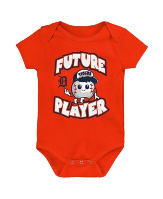 Newborn and Infant Boys and Girls Orange, Navy, White Detroit Tigers Minor League Player Three-Pack Bodysuit Set