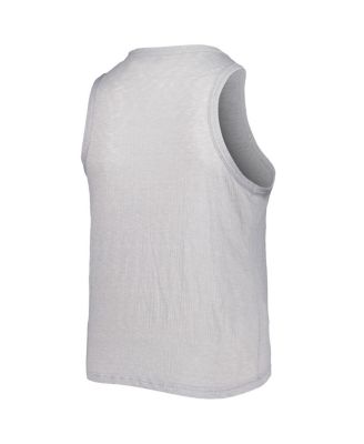 Women's Gray San Diego Padres Plus Size High Neck Tri-Blend Tank Top