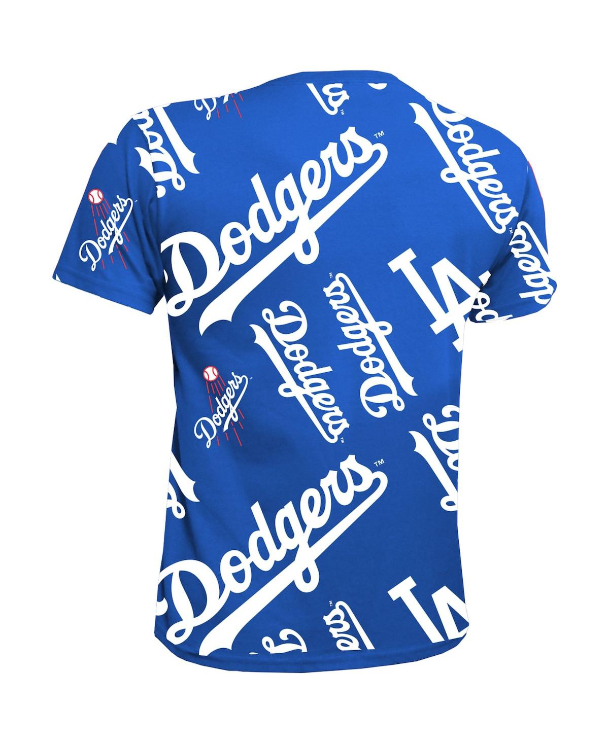Shop Stitches Big Boys And Girls  Royal Los Angeles Dodgers Allover Team T-shirt