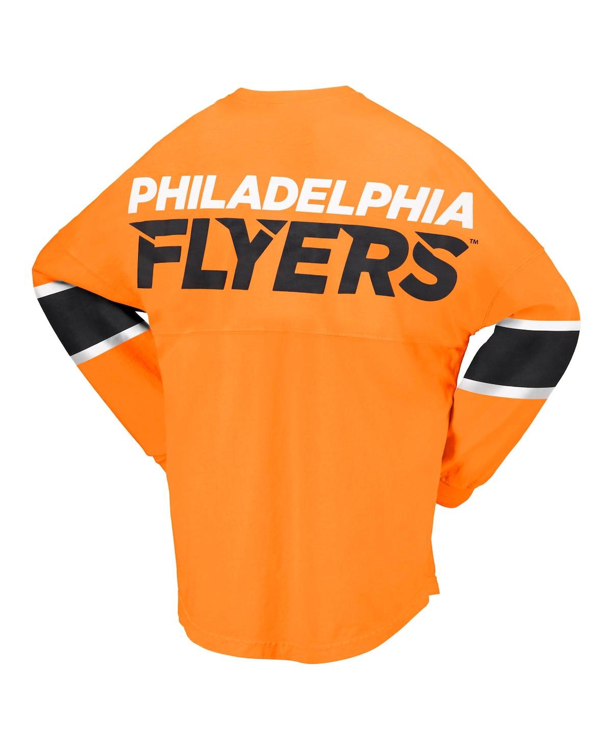 Shop Fanatics Women's  Orange Philadelphia Flyers Jersey Long Sleeve T-shirt