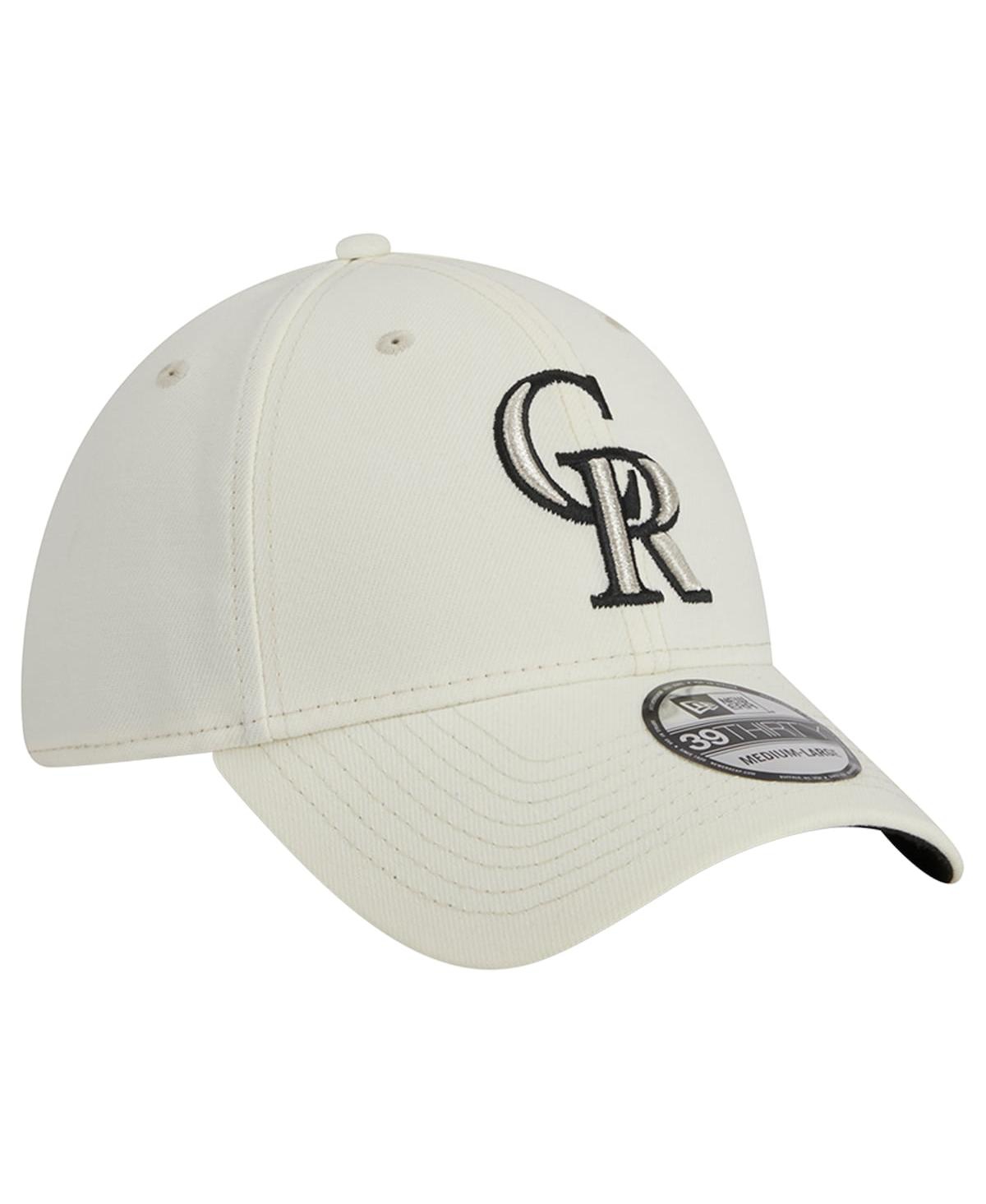 Men's New EraColorado Rockies Chrome Team Classic 39THIRTY Flex Hat - White