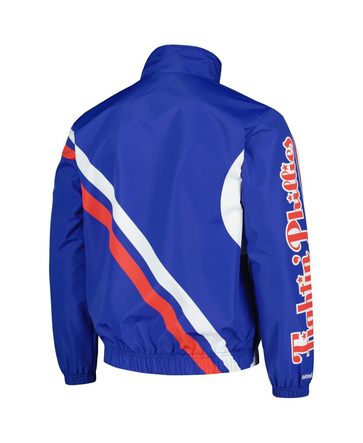 Shop Mitchell & Ness Men's  Royal Philadelphia Phillies Exploded Logo Warm Up Full-zip Jacket