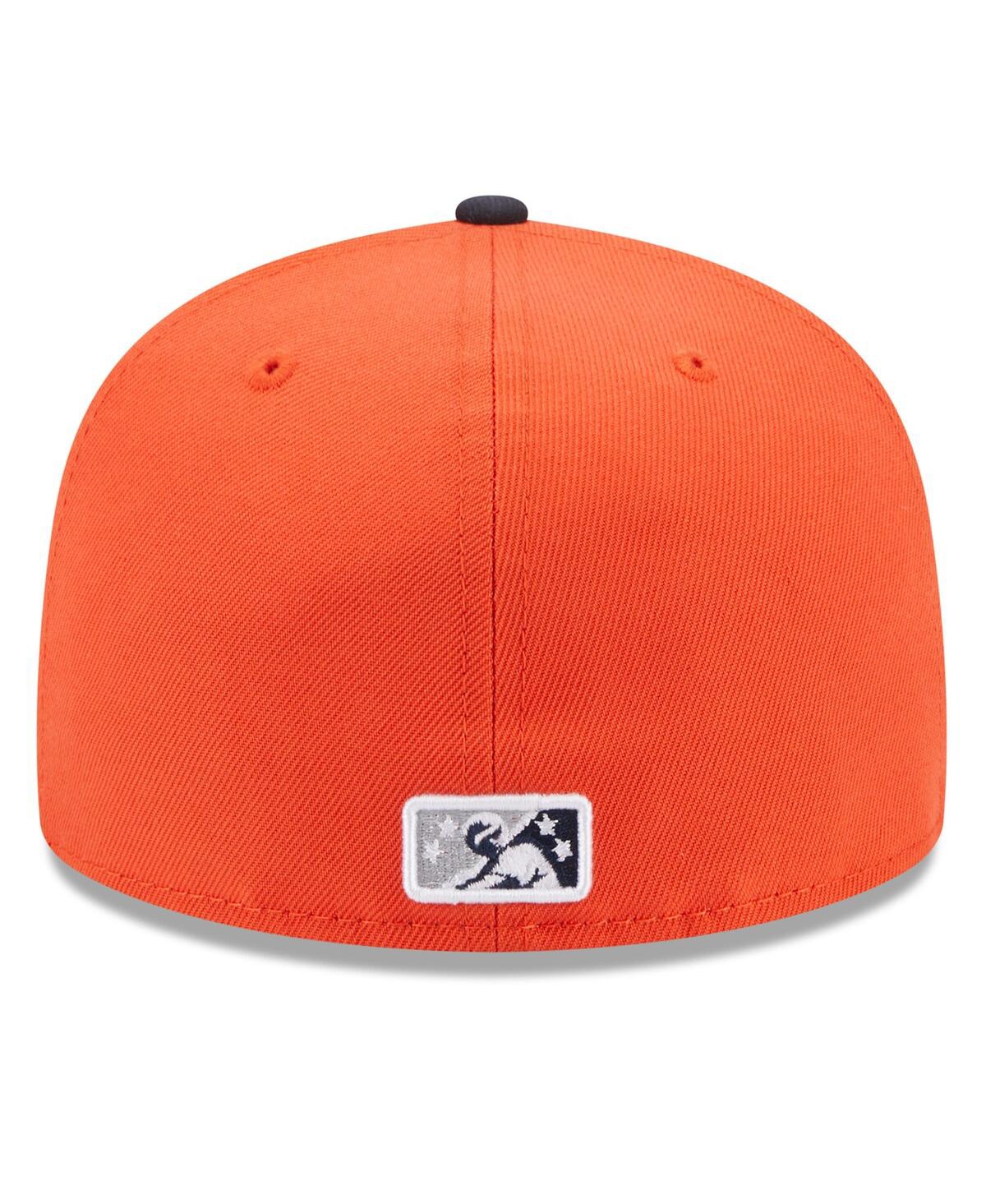 Shop New Era Men's  Orange Las Vegas Aviators Authentic Collection Alternate Logo 59fifty Fitted Hat