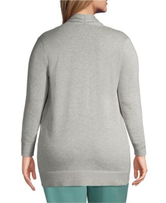 Plus Size Long Sleeve Open Long Cardigan Sweater
