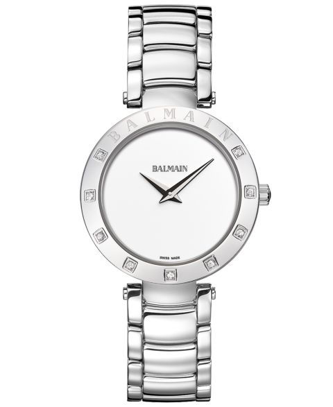 Женские часы Balmain Swiss Balmainia Bijou Diamond (1/10 ct. t.w.) Stainless Steel Bracelet Watch 33mm