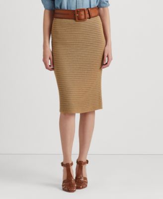 Lauren Ralph Lauren - Women's Metallic Cotton-Blend Knit Pencil Skirt