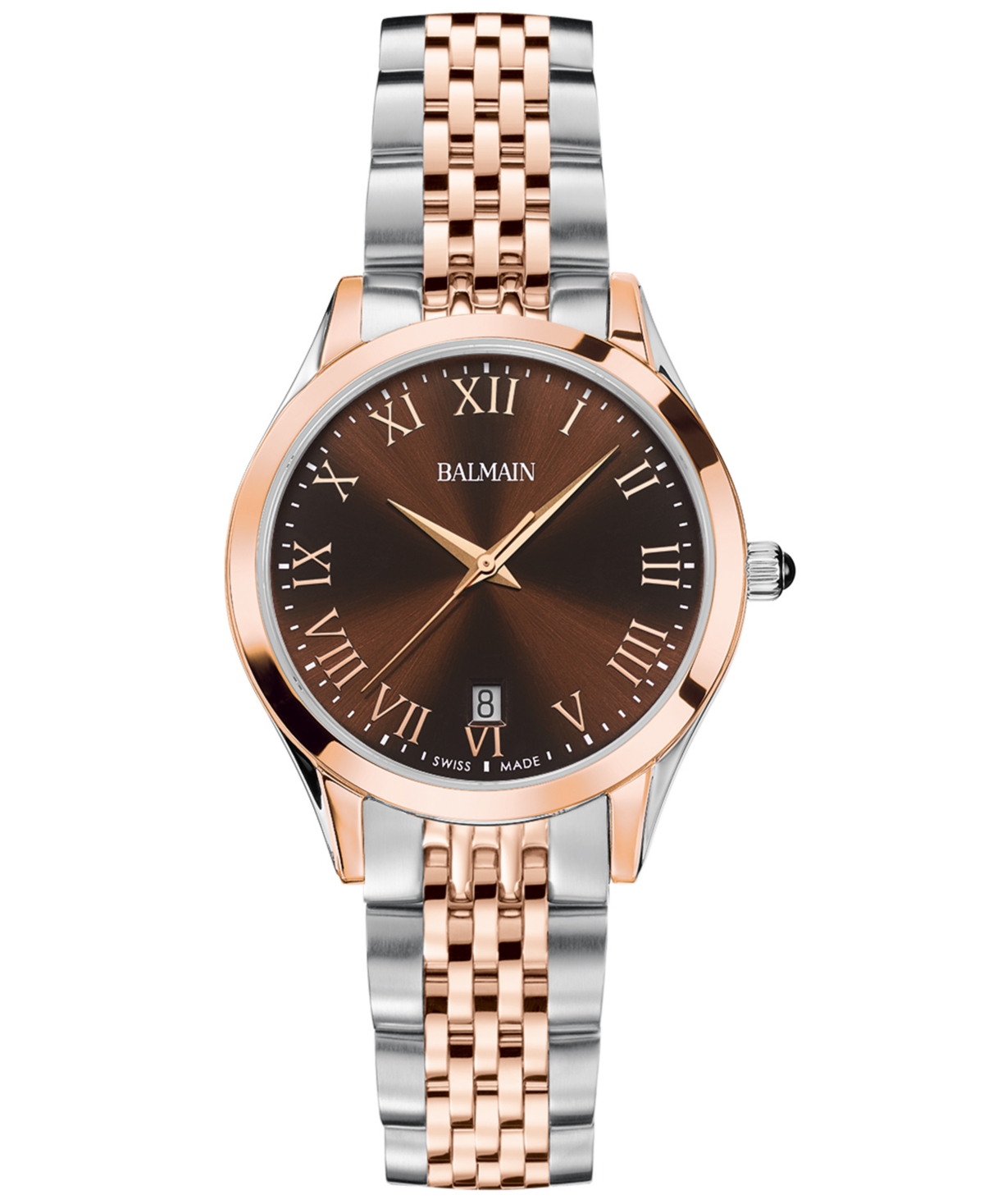 Balmain Women's Swiss Classic R Two-tone Stainless Steel Bracelet Watch 34mm In Silver,pink
